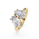 Shop MYZA's IGI Certified 2 Carat Pear Cut Lab-Grown Diamond Toi-et-Moi Ring in 18K Hallmarked Gold. Ethically grown, brilliantly crafted. Free shipping in India