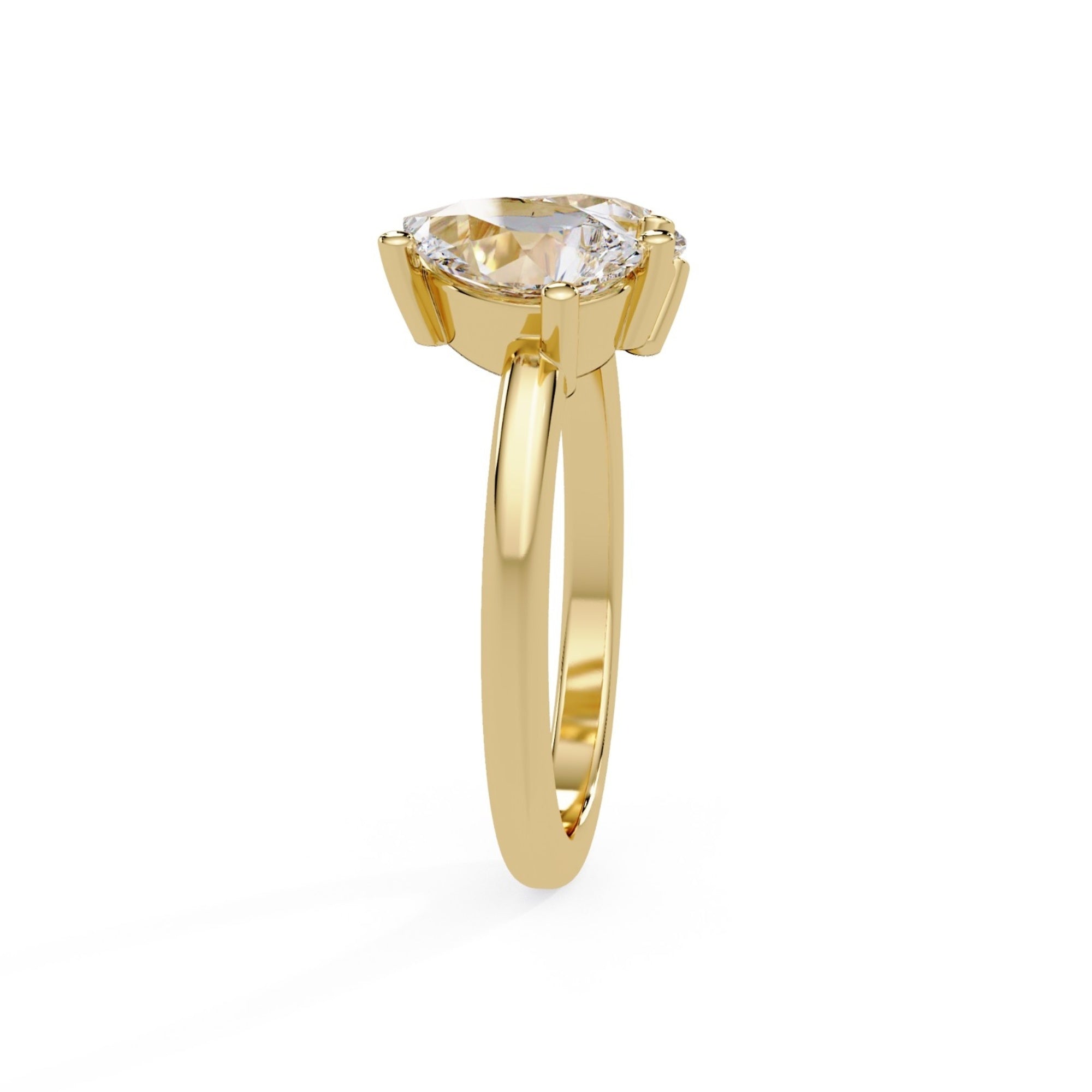 Shop MYZA's IGI Certified 2 Carat Pear Cut Lab-Grown Diamond Toi-et-Moi Ring in 18K Hallmarked Gold. Ethically grown, brilliantly crafted. Free shipping in India