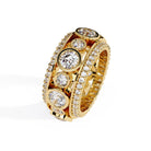 Shop MYZA's 5.4 Carat Round Brilliant Cut Lab-Grown Diamond Band Ring in 18K Hallmarked Gold. 94 diamonds, ethically grown . Free shipping in India.