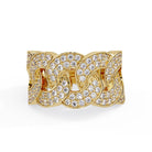 Shop MYZA's 1.47 ct round brilliant lab-grown diamond Cuban ring in 18K hallmarked gold. 98 IGI-certified diamonds. Ethical luxury. Free shipping in India.