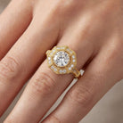 Shop MYZA's 3 Carat IGI Certified Round Brilliant Lab-Grown Diamond Ring in 18K Hallmarked Gold. Ethically crafted, stunningly brilliant. Free shipping across India.