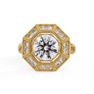 Shop MYZA's 3 Carat IGI Certified Round Brilliant Lab-Grown Diamond Ring in 18K Hallmarked Gold. Ethically crafted, stunningly brilliant. Free shipping across India.