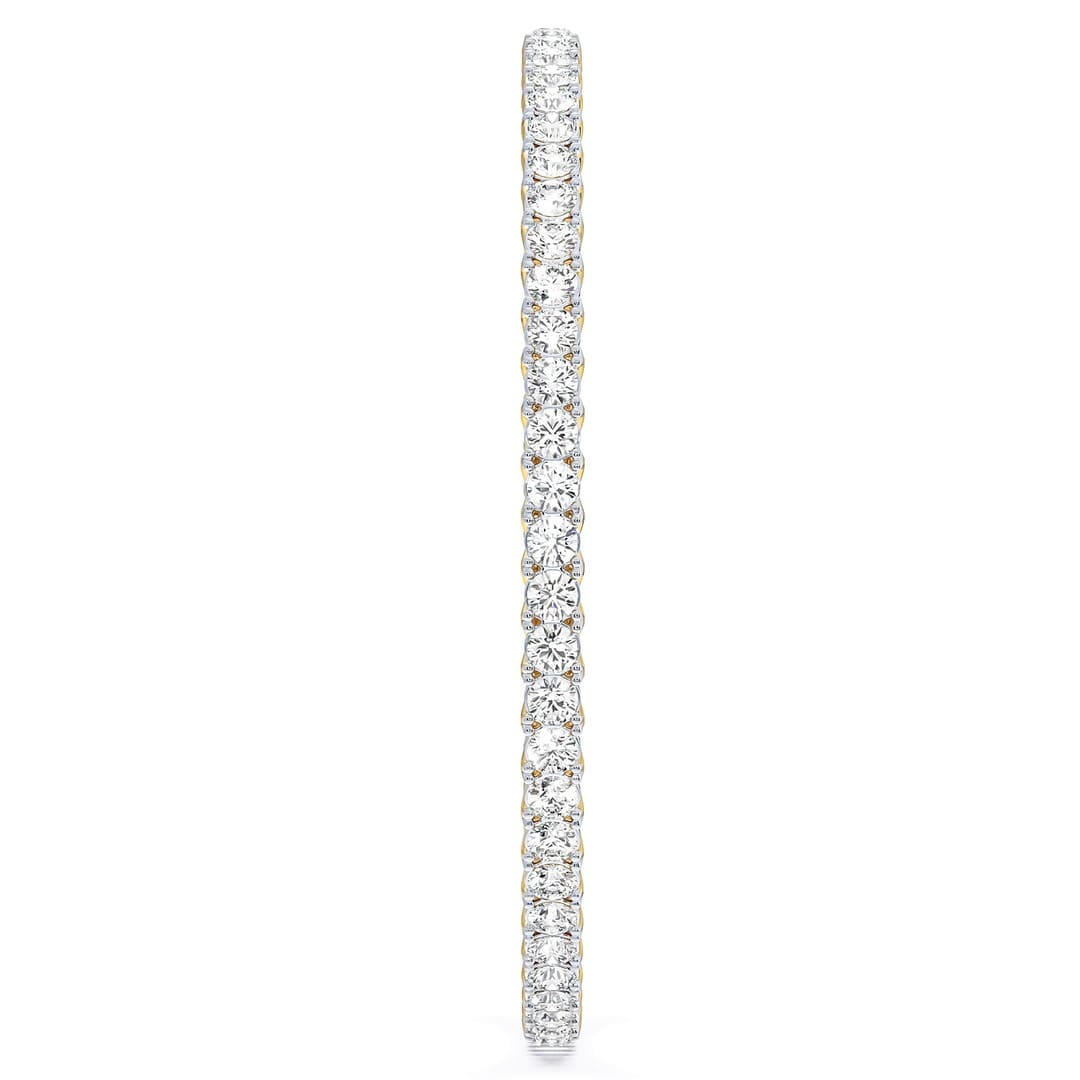 MYZA 0.10 carat IGI certified lab-grown diamond bangle in hallmark yellow gold. Straight view showcasing exquisite craftsmanship and elegance. Perfect for adding sparkle to any outfit.