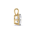 Side view of MYZA 3 carat IGI certified lab-grown diamond Pendant for women delicately set in secure six-prong settings crafted in 18kt hallmark yellow gold.