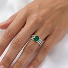 This MYZA Certified 11.2 Carats Round Cut Zambian Green Women's ring features a brilliant lab-grown Zambian emerald set in premium 18K hallmarked gold, blending the classic fire of a round brilliant cut with the rich, ethical luxury of vivid green gemstones.