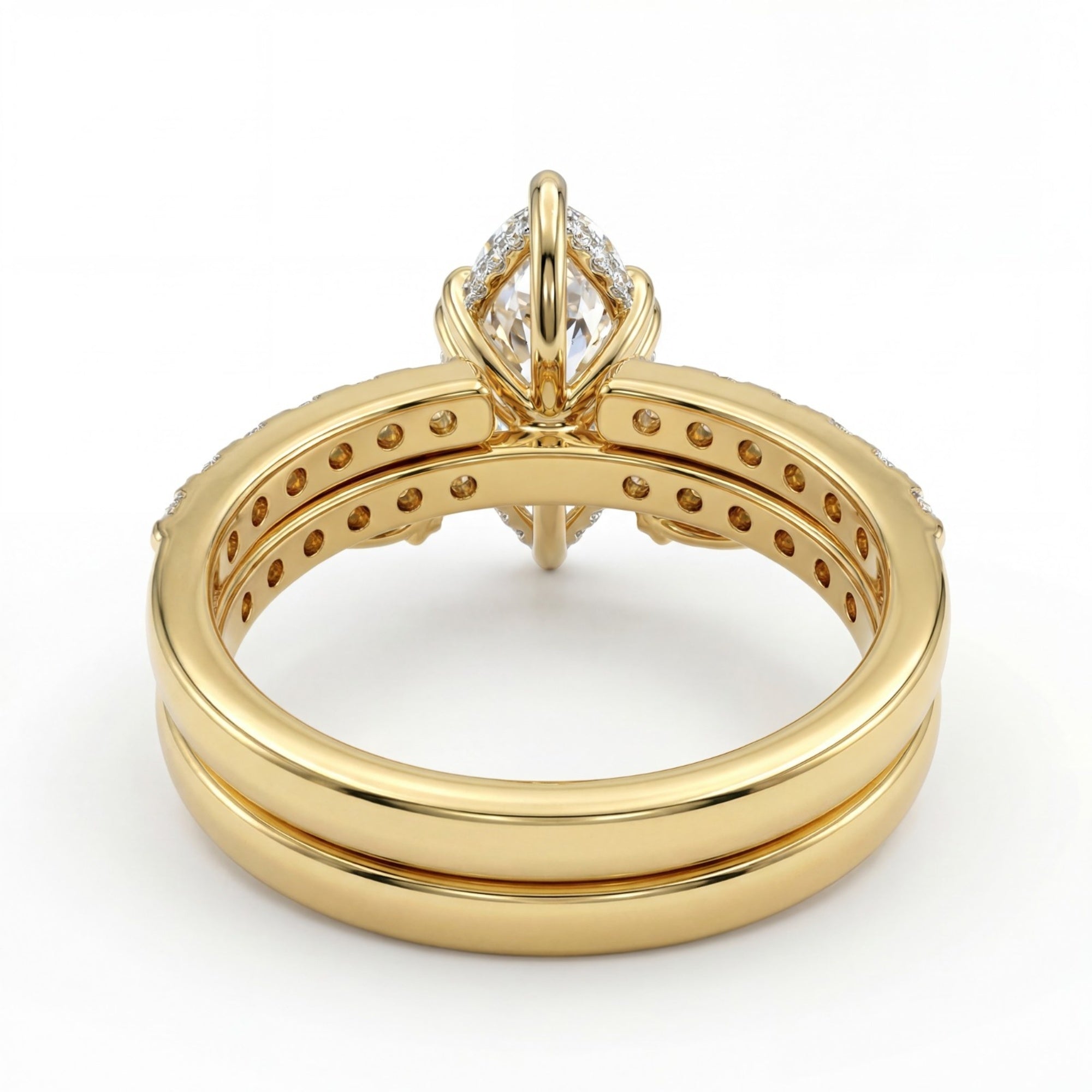 4.82 Carats MYZA IGI Certified Marquise cut Lab-Grown Diamond Ring in 18K Hallmarked Gold