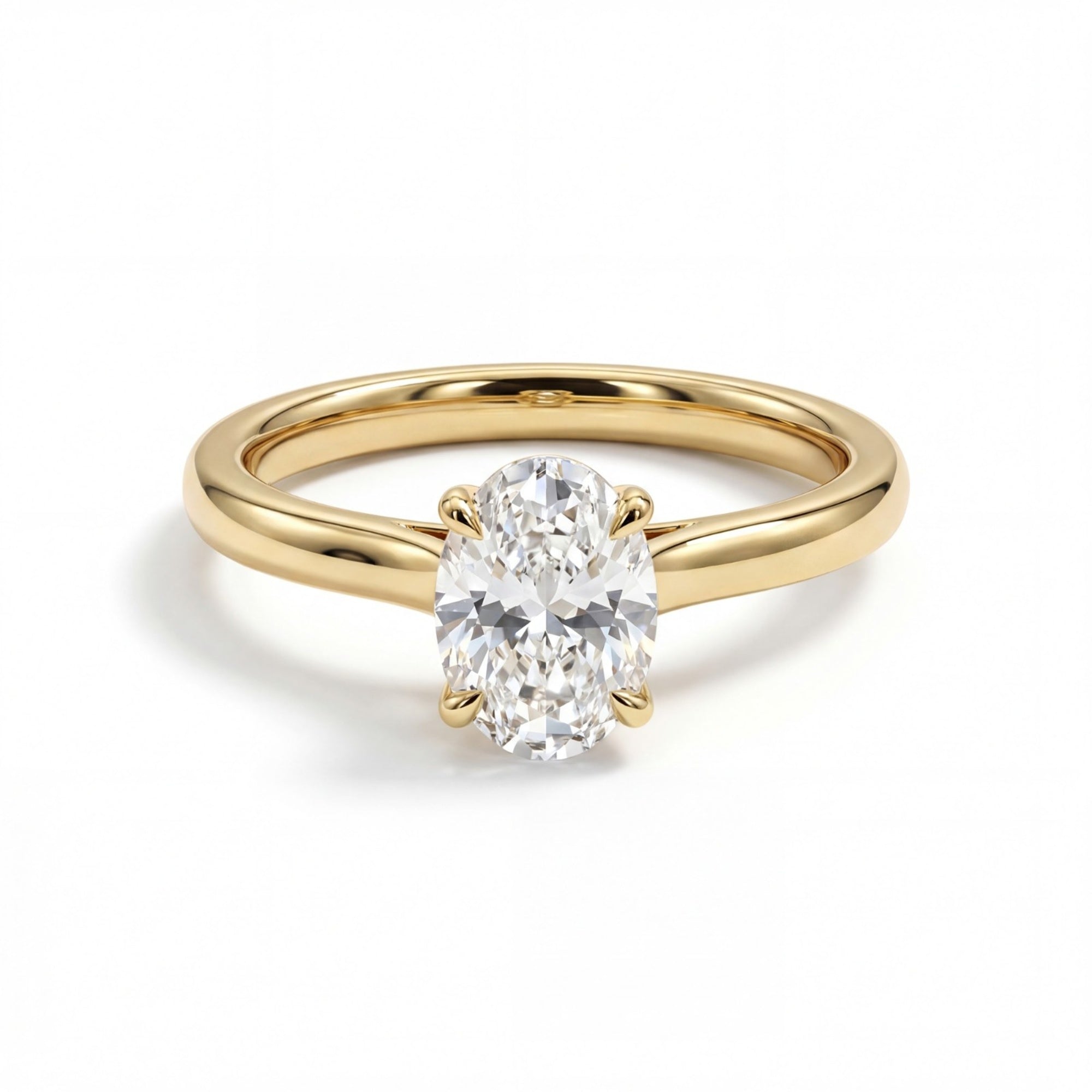 1 Carats MYZA IGI Certified Oval Cut Lab-Grown Diamond Ring in 18K Hallmarked Gold