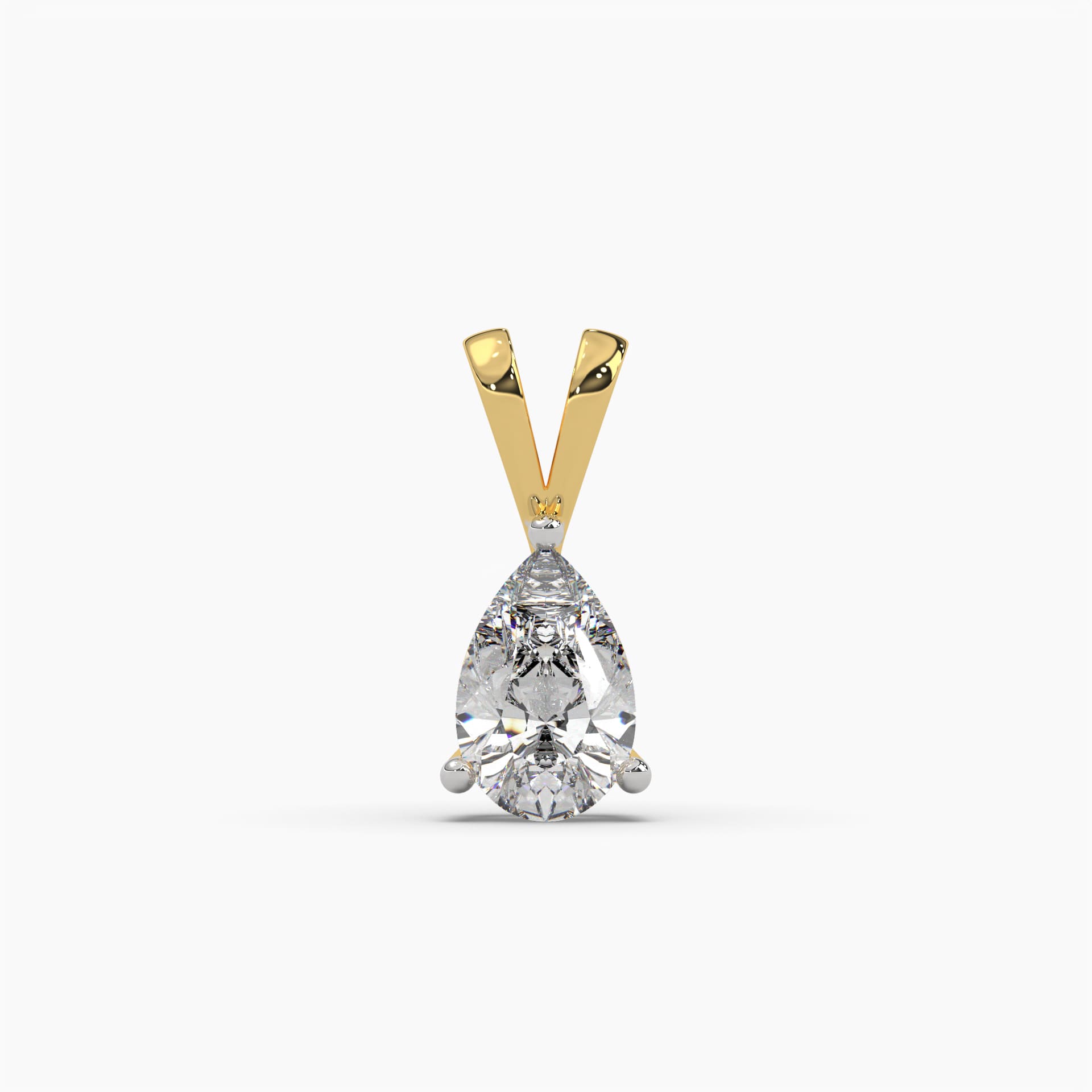 1 to 5 Carats MYZA IGI Certified Pear Cut Lab-Grown Diamond Pendant in 18K Hallmark Gold