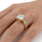 1 Carat MYZA IGI Certified Princess Cut Lab-Grown Diamond Ring in 18K Hallmarked Gold