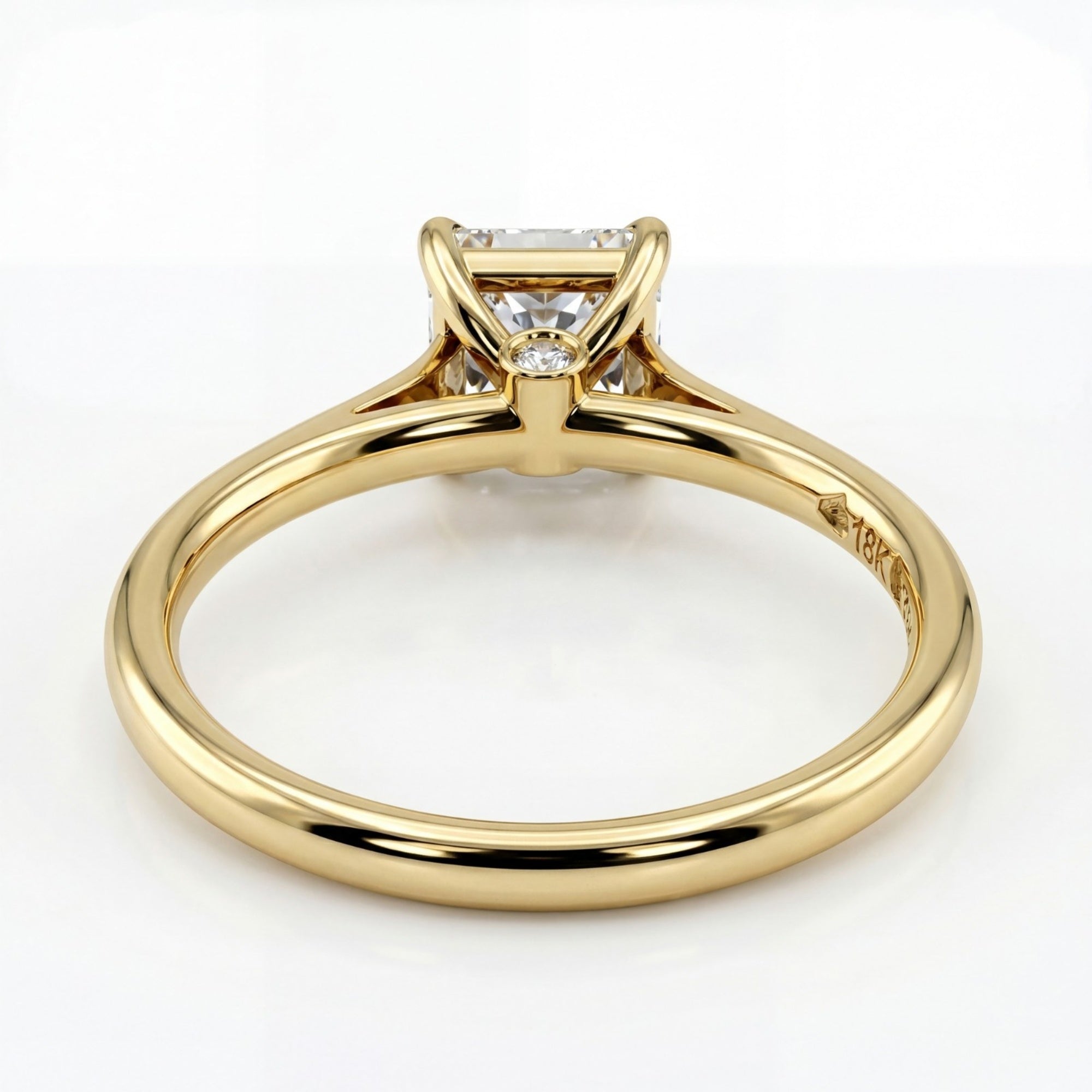 1 Carat MYZA IGI Certified Princess Cut Lab-Grown Diamond Ring in 18K Hallmarked Gold