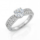0.50 Carats MYZA IGI Certified Round Brilliant Lab-Grown Diamond Dual Side Band Ring in 18K Hallmarked White Gold
