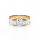 0.50 Carat MYZA IGI Certified Round Brilliant Lab-Grown Diamond Two-Tone Men's Ring in 18K Hallmarked Gold