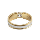 0.50 Carat MYZA IGI Certified Round Brilliant Lab-Grown Diamond Two-Tone Men's Ring in 18K Hallmarked Gold
