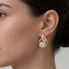 1.21 Carats (0.605 Carat Each x 2 Pcs) MYZA IGI Certified Round Brilliant Lab-Grown Round Diamond Tear Drop Earrings in 18K Hallmarked Gold