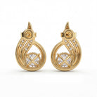 1.21 Carats (0.605 Carat Each x 2 Pcs) MYZA IGI Certified Round Brilliant Lab-Grown Round Diamond Tear Drop Earrings in 18K Hallmarked Gold