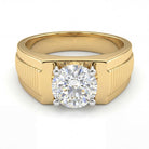 2 Carats MYZA IGI Certified Round Brilliant Lab-Grown Diamond Men's Ring in 18K Hallmarked Gold