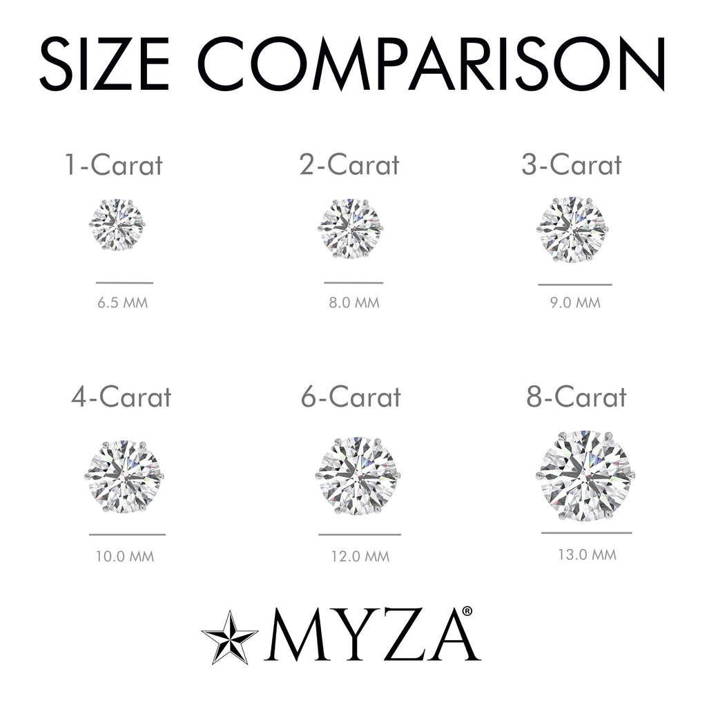 1-Carat MYZA Sterling Silver Necklace, Earrings & Ring Combo - MYZA 