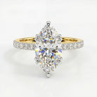 4.82 Carats MYZA IGI Certified Marquise cut Lab-Grown Diamond Ring in 18K Hallmarked Gold