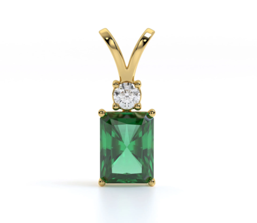 Emerald silver pendant