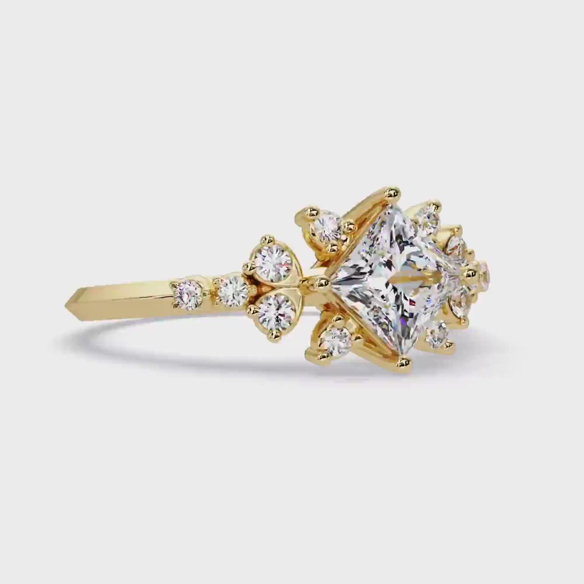 Lab-Grown Diamond Princess Cut Women's Ring