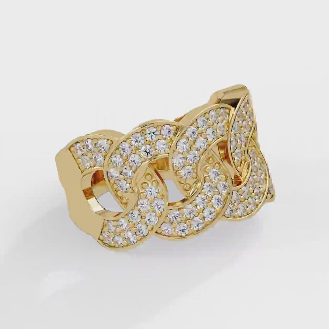 Shop MYZA's 1.47 ct round brilliant lab-grown diamond Cuban ring in 18K hallmarked gold. 98 IGI-certified diamonds. Ethical luxury. Free shipping in India.