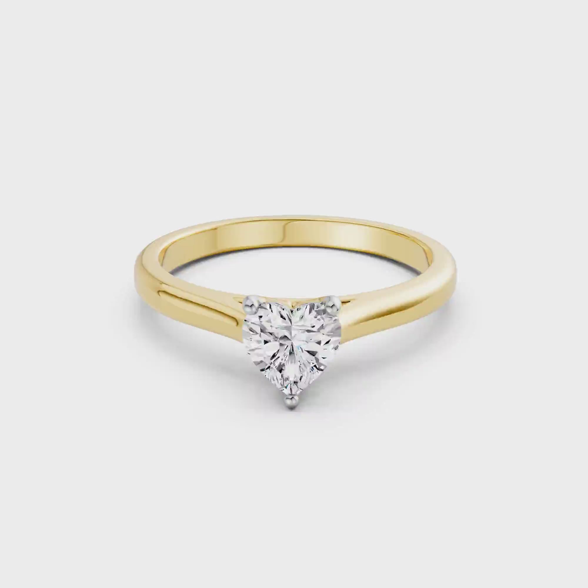 MYZA 0.50 to 4 Carat Heart Shaped Lab-Grown Diamond Ring in 18K