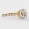 Elevate your forever with the MYZA 5 Carat Round Brilliant Cut Lab-Grown Diamond Ring — IGI certified, ethically crafted, and set in 18K hallmarked gold with 40 shimmering side diamonds.