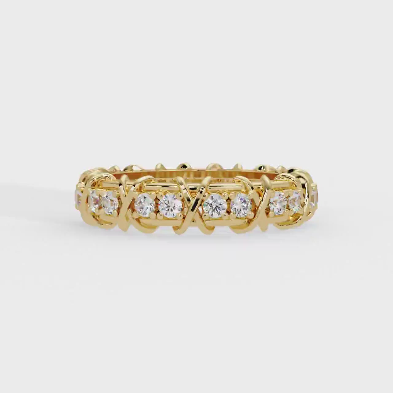 Shop MYZA's 1.32 ct round brilliant lab-grown diamond band ring in 18K hallmarked gold. IGI-certified, ethically sourced, conflict-free luxury jewellery.