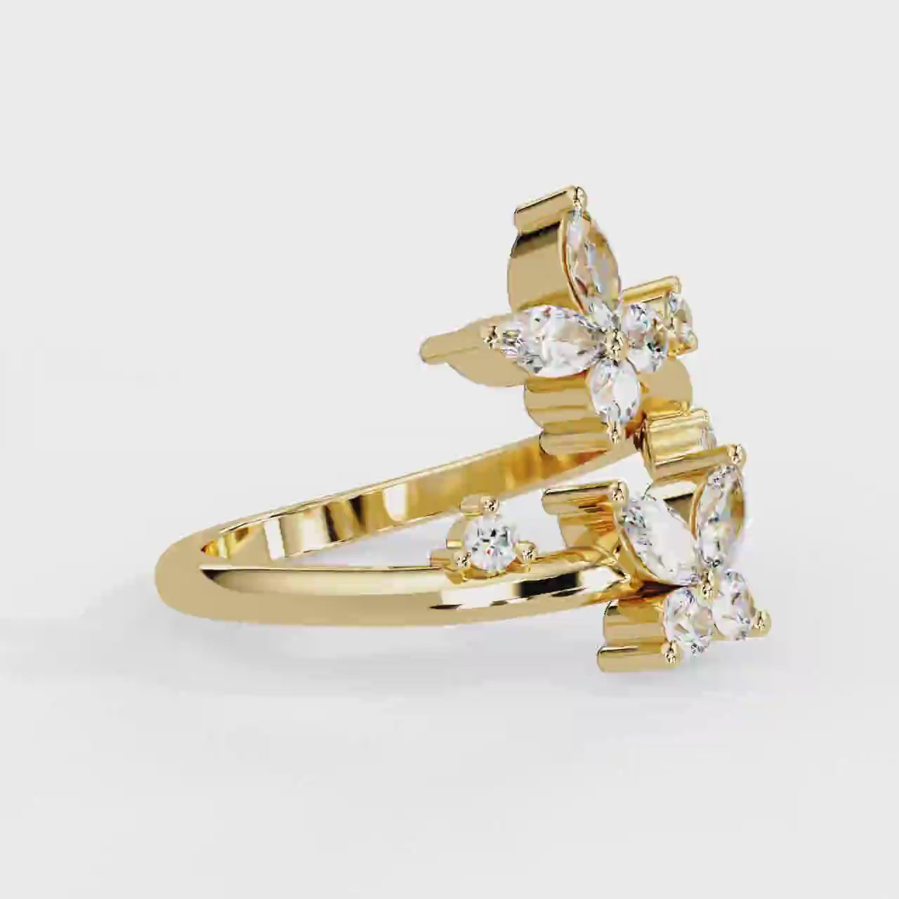 Shop MYZA 0.73 Ct Marquise Cut Lab-Grown Diamond Double Floral Ring in 18K Hallmarked Gold. IGI-certified, ethically crafted, BIS hallmarked. Free insured delivery across India.
