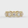 Shop MYZA's 4.065 carat IGI certified lab-grown diamond halo band ring in 18K hallmarked gold. 147 round brilliant cut diamonds. Ethical luxury, free shipping.