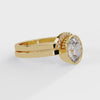 Shop MYZA's 2 Carat IGI Certified Oval Cut Lab-Grown Diamond Bridal Set Ring in 18K Hallmarked Gold with 10 round side diamonds. Ethical luxury, certified brilliance.