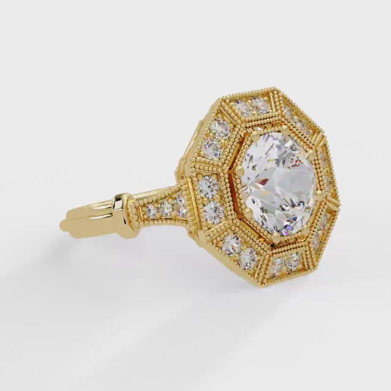 Shop MYZA's 3 Carat IGI Certified Round Brilliant Lab-Grown Diamond Ring in 18K Hallmarked Gold. Ethically crafted, stunningly brilliant. Free shipping across India.