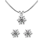 2-Carat MYZA Sterling Silver Necklace & Earrings Combo - MYZA 