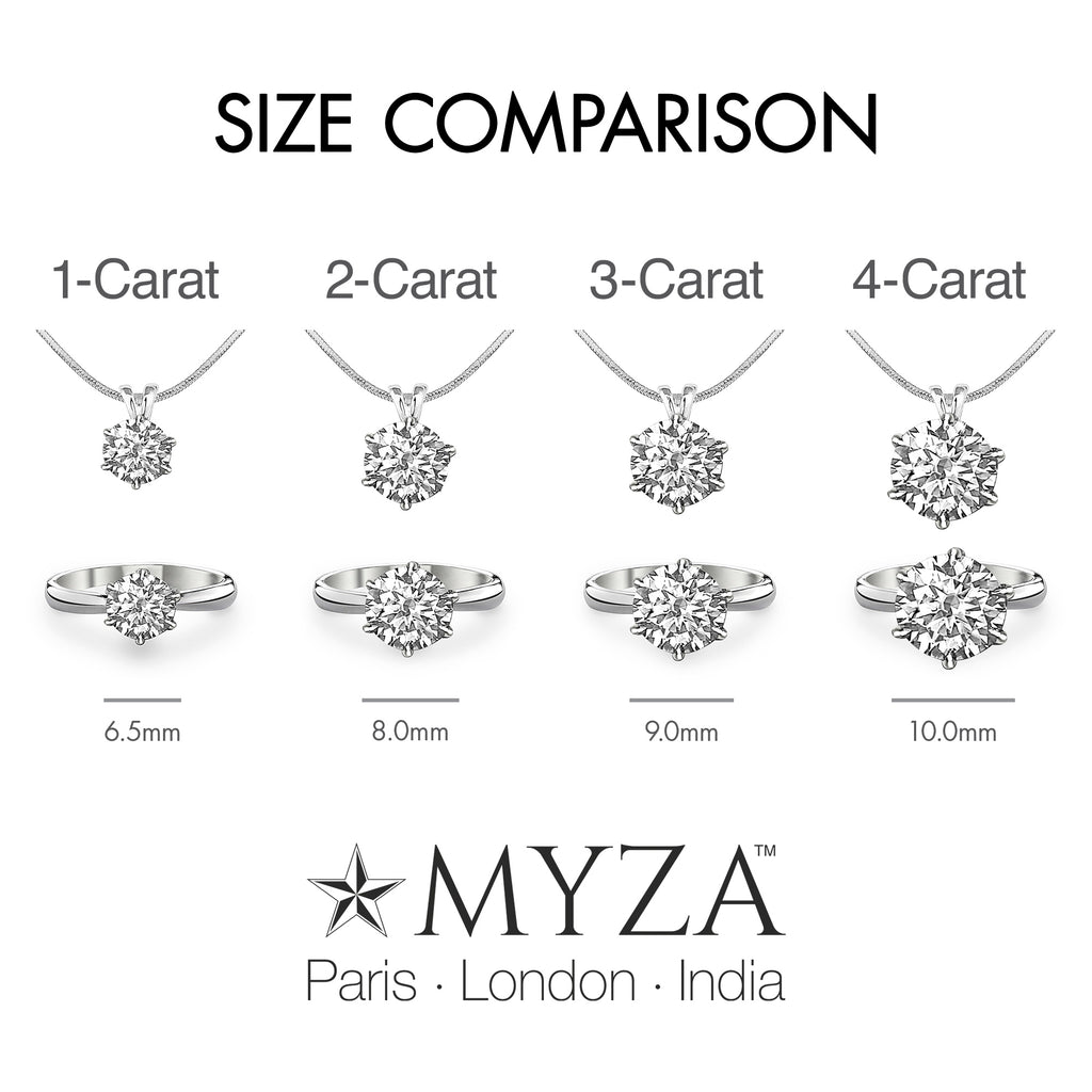 2-Carat MYZA Sterling Silver Necklace & Ring Combo - MYZA 