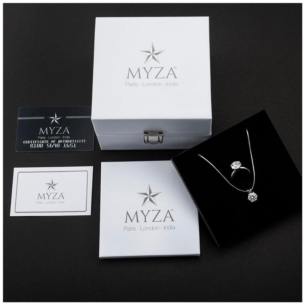 4-Carat MYZA Sterling Silver Necklace & Ring Combo - MYZA 