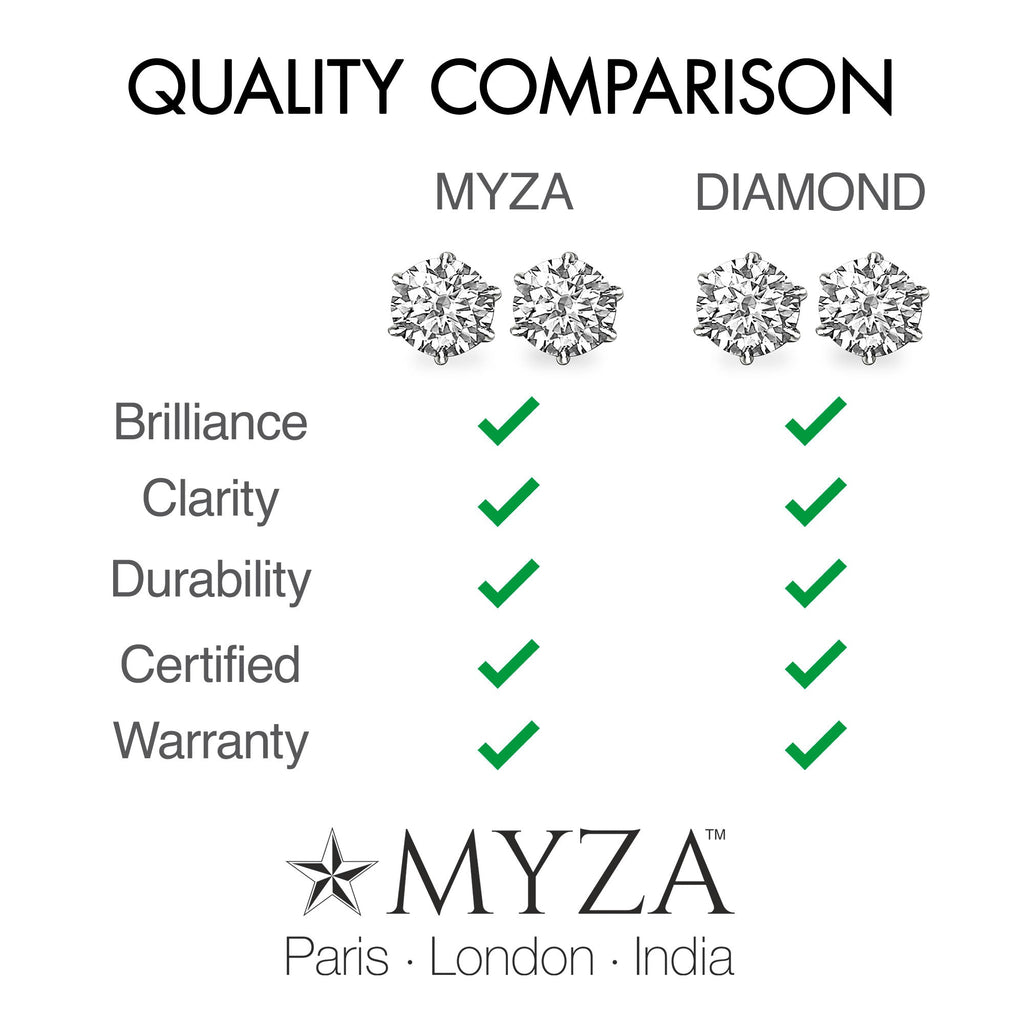 4-Carat MYZA Sterling Silver Earrings - MYZA 